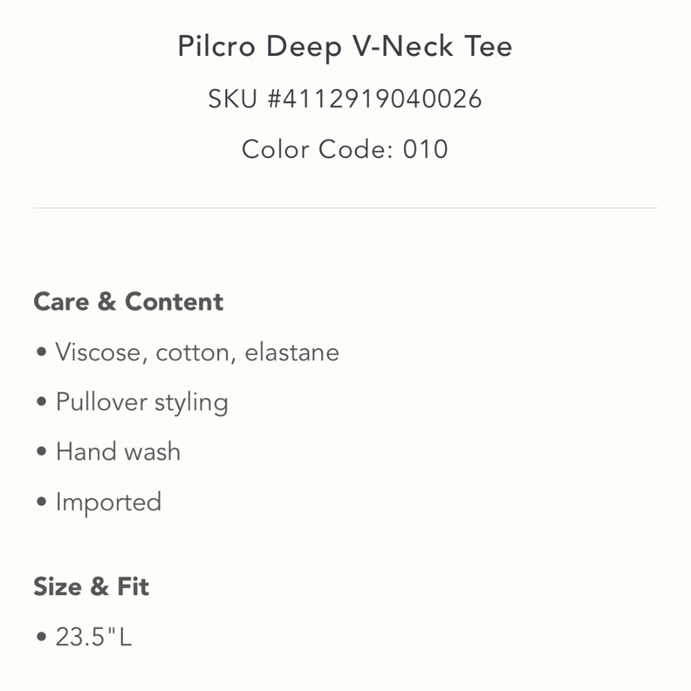 Pilcro Deep V-Neck Tee - Picture 4 of 4